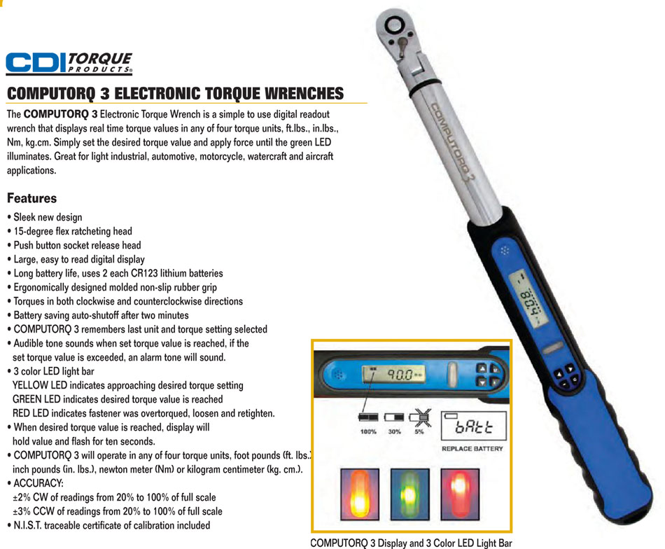 Torque wrench settings chart